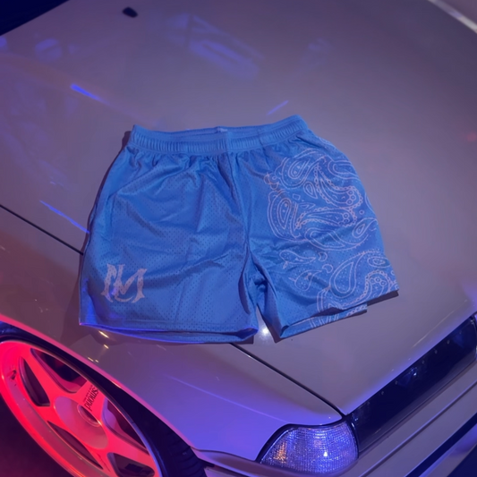 Baby Blue Paisley Shorts